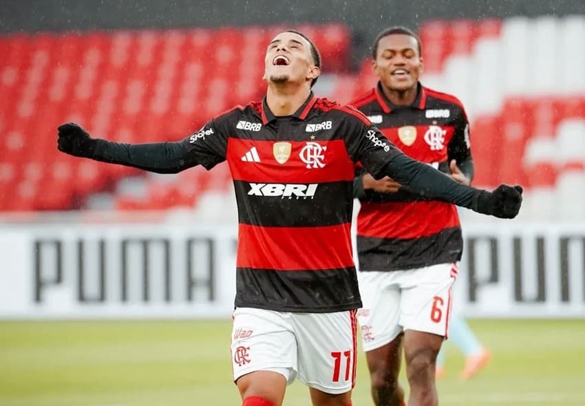 Ryan Roberta comemora gol do Flamengo na Libertadores Sub-20 (Foto: Divulgação/Conmebol)