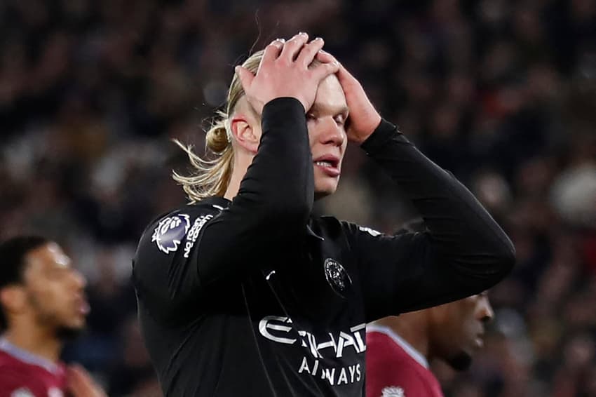 Haaland lamenta chance perdida pelo Manchester City contra o West Ham