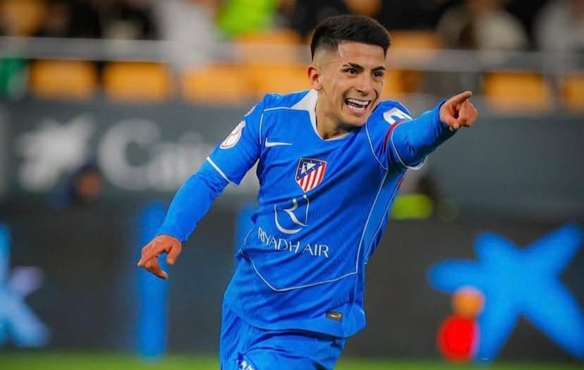 Thiago Almada comemora gol pelo Atlético de Madrid (Foto: Reprodução Instagram)
