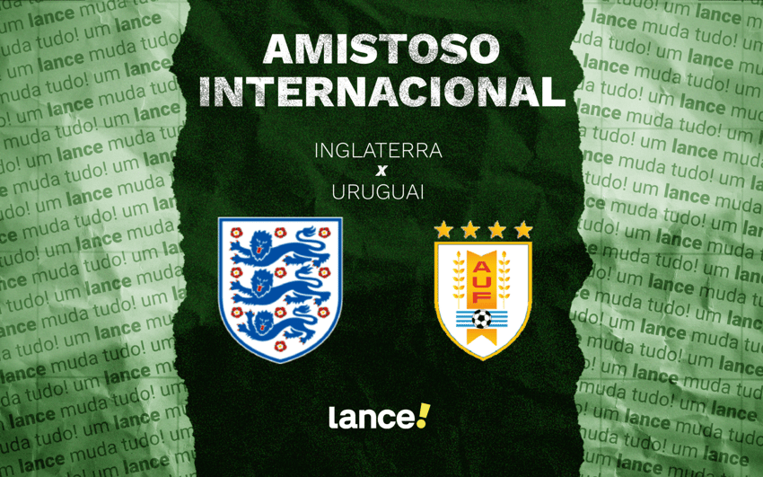 Inglaterra x Uruguai pela repescagem da Copa do Mundo (Arte: Lance!)