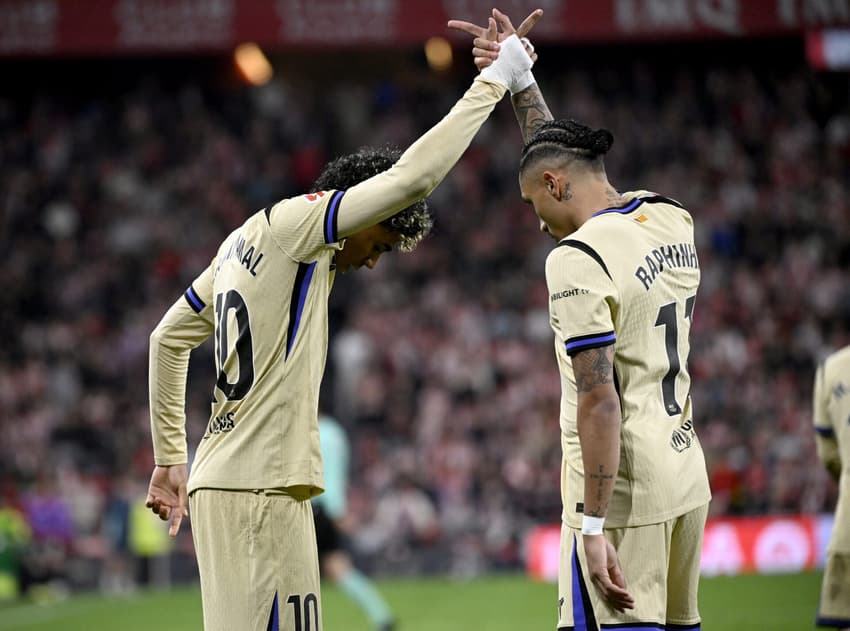 Lamine Yamal marcou o gol da vitória do Barcelona sobre o Athletic Bilbao por La Liga (Foto: ANDER GILLENEA / AFP)