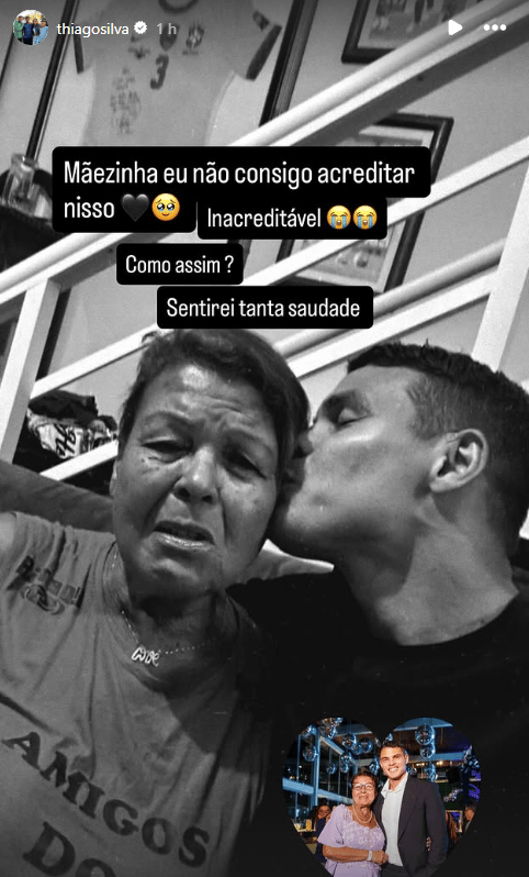 Thiago Silva lamenta morte da mãe (Foto: Reprodução)