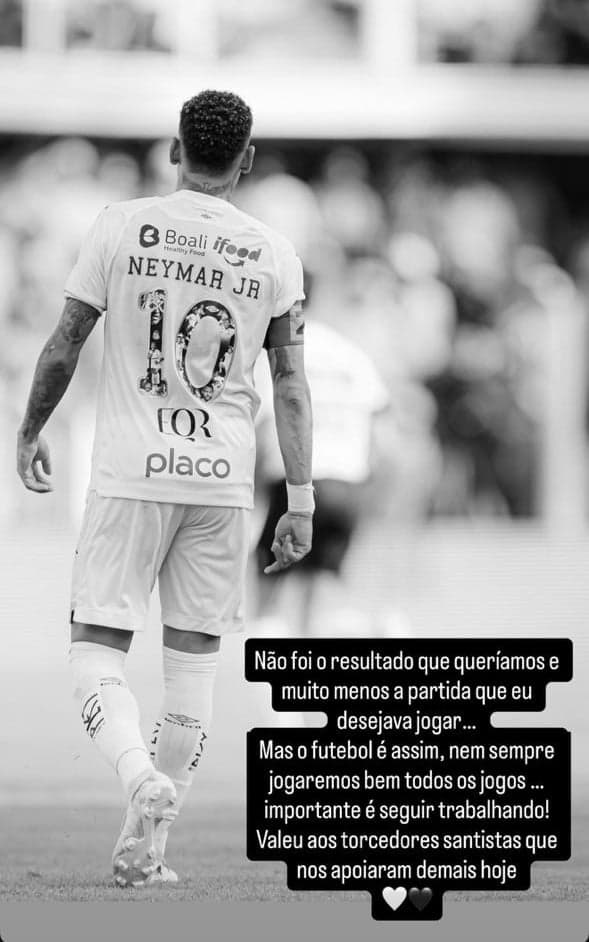 Neymar se manifestou após o clássico em seu Instagram. (Foto: Divulgação/ Instagram)