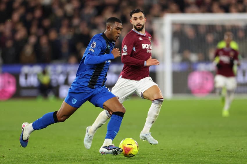 Rayan em ação em Bournemouth x Sunderland