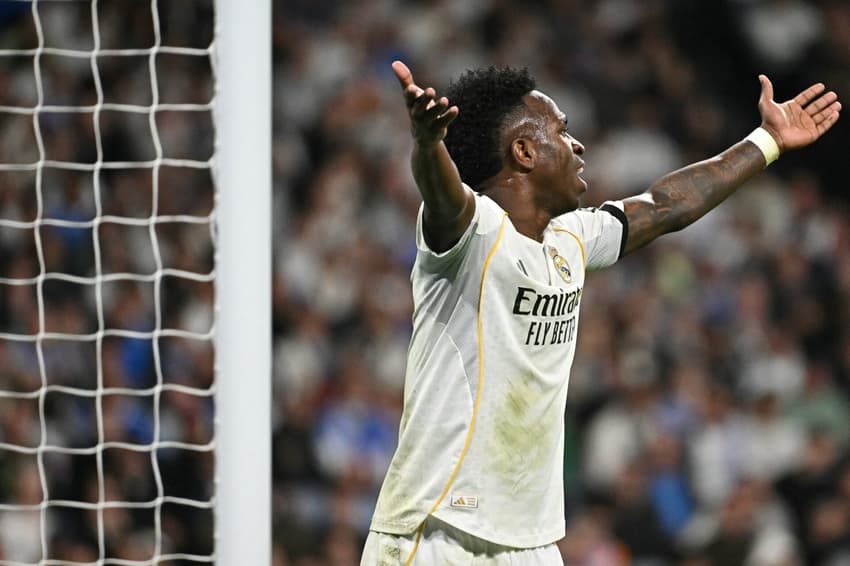 Vini Jr lamenta derrota do Real Madrid para o Getafe em La Liga (Foto: Javier SORIANO / AFP)