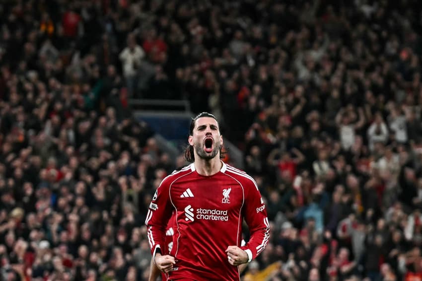 Szoboszlai comemorando o gol marcado pelo Liverpool (Foto: Paul Ellis/AFP)