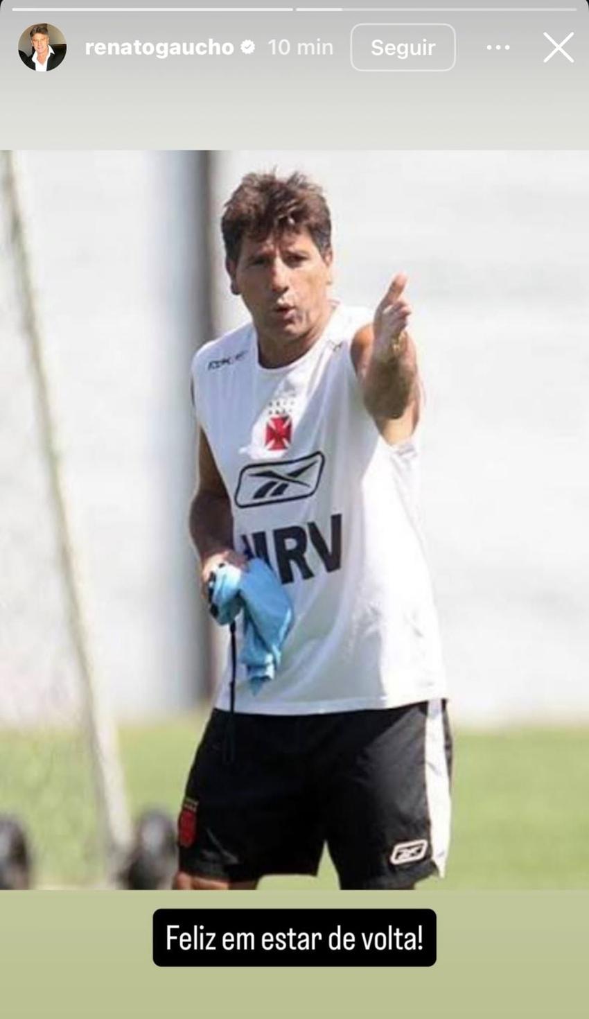 Postagem de Renato Gaúcho no Instagram (Foto: Reprodução/Instagram)