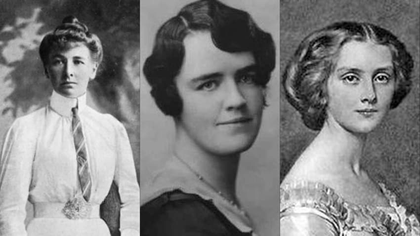 Da esquerda para a direita: Charlotte Cooper, Margaret Abbott e Hélène de Pourtalès (Fotos: Reprodução)