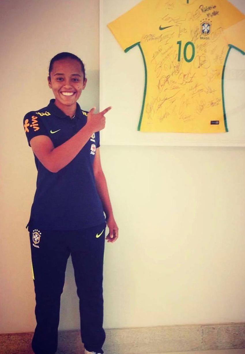 Rhay Coutinho na Seleção Brasileira de base. (Reprodução/redes sociais)