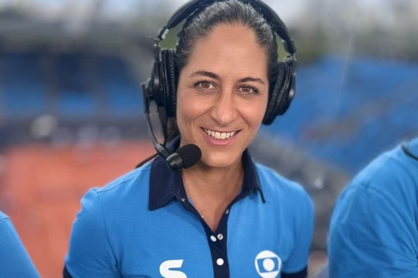 Joana Cortez, comentarista de tênis do Sportv (Reprodução)