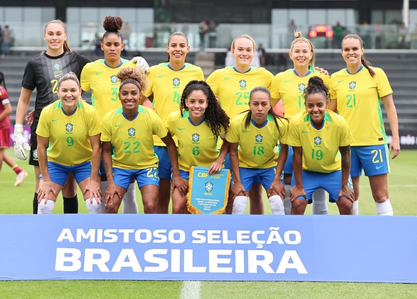 Escalação titular da Seleção Brasileira Feminina para o amistoso com a Venezuela, em Toluca Créditos: Lívia Villas Boas/Staff Images/CBF