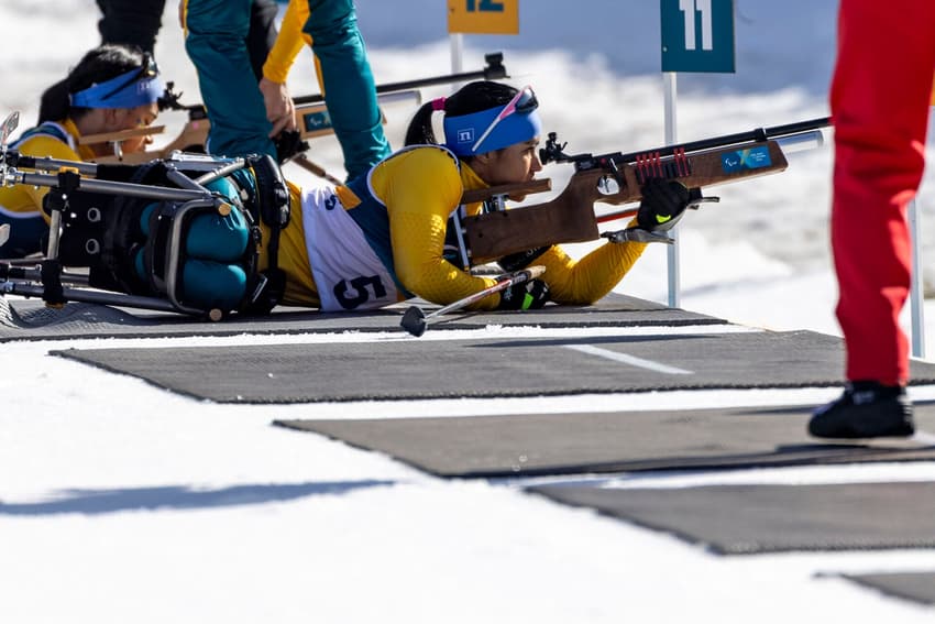 07.03.26 - ALINE ROCHA - Jogos Paralímpicos de Inverno Milão-Cortina 2026 - Prova de Biatlon no Tesero Cross-Country Skiing Stadium, em Tesero, Itália. Foto: Alessandra Cabral