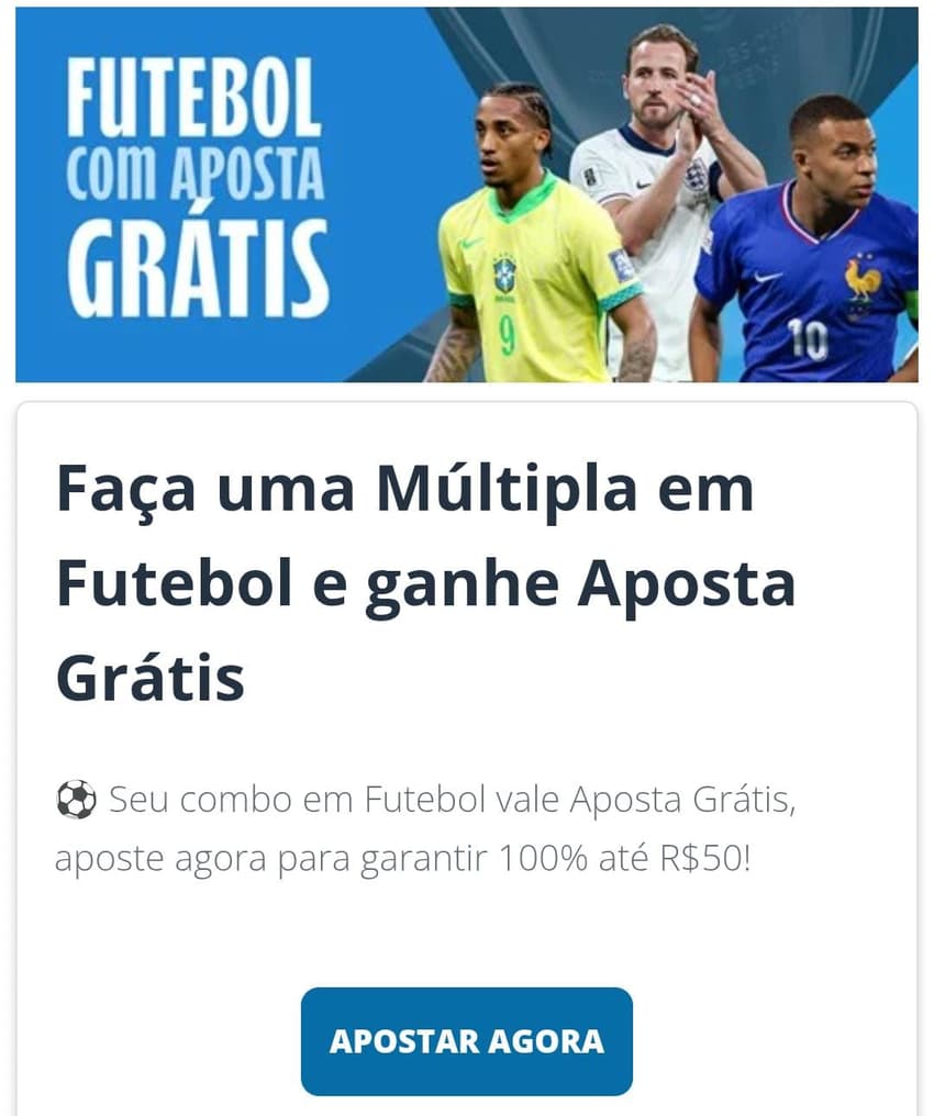 Captura de tela da promoção de aposta grátis durante a data FIFA na Sportingbet.