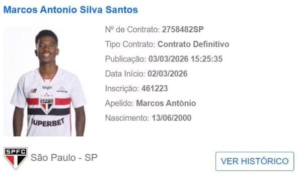 Marcos Antonio assinou novo contrato com o Tricolor (Foto: Reprodução)