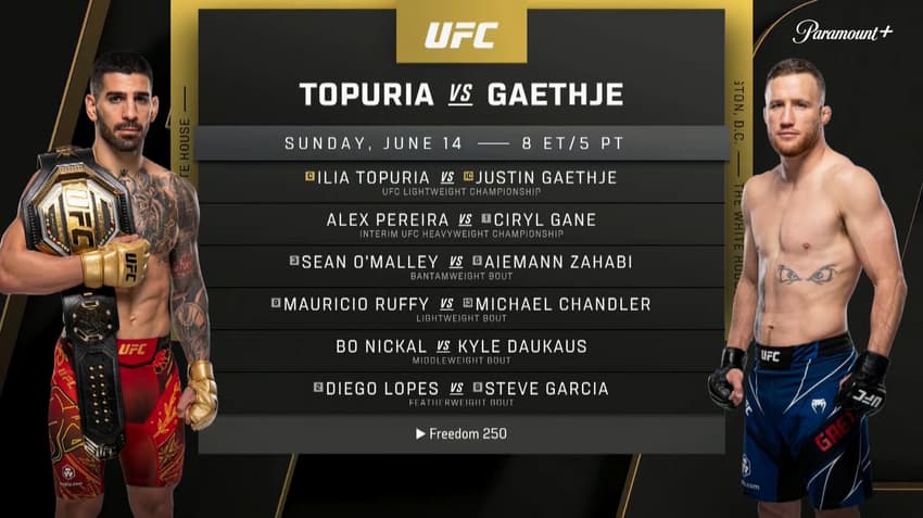 Card do UFC Casa Branca (Foto: Reprodução/UFC)