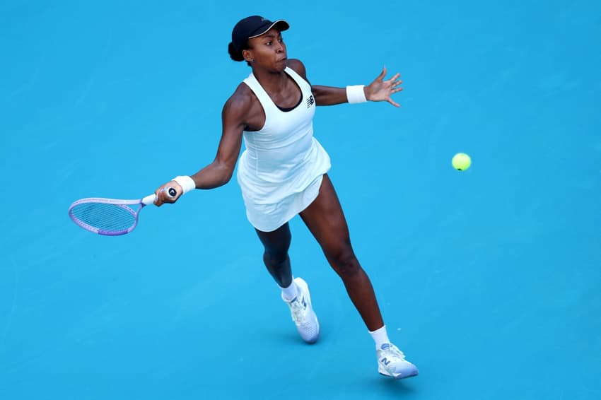 Coco Gauff durante a final do Miami Open