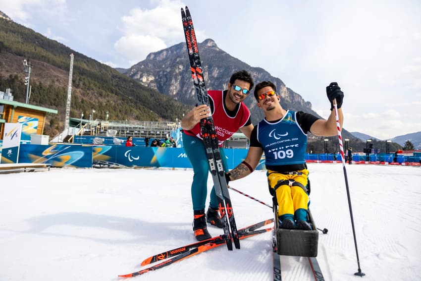 Cristian e Fábio Ribera, durante treinamentos para os Jogos Paralímpicos de Inverno