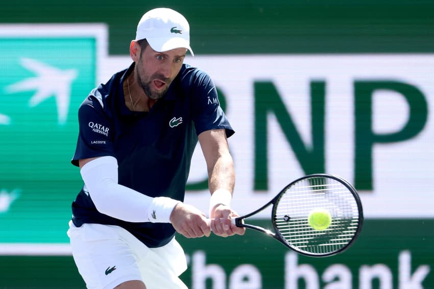 Novak Djokovic durante Indian Wells (Foto: MATTHEW STOCKMAN / GETTY IMAGES NORTH AMERICA / Getty Images via AFP)