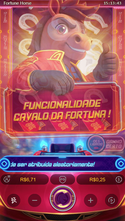 Recurso bônus Cavalo da Fortuna no jogo Fortune Horse