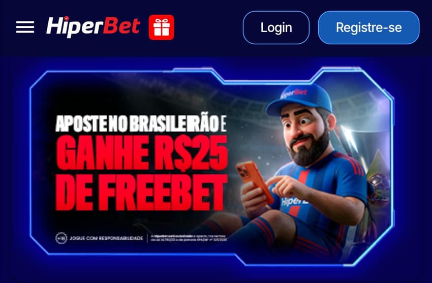 Captura de tela da promoção de aposta grátis no Brasileirão da Hiperbet.