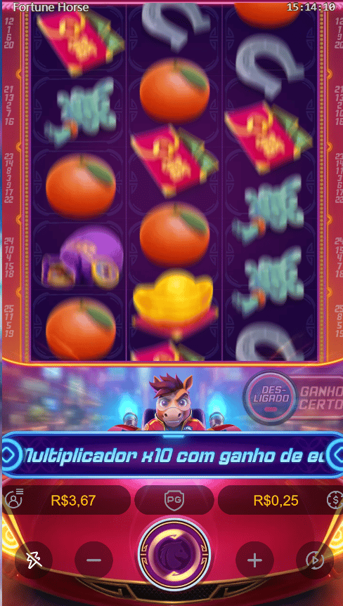 Rodada em andamento no slot Fortune Horse