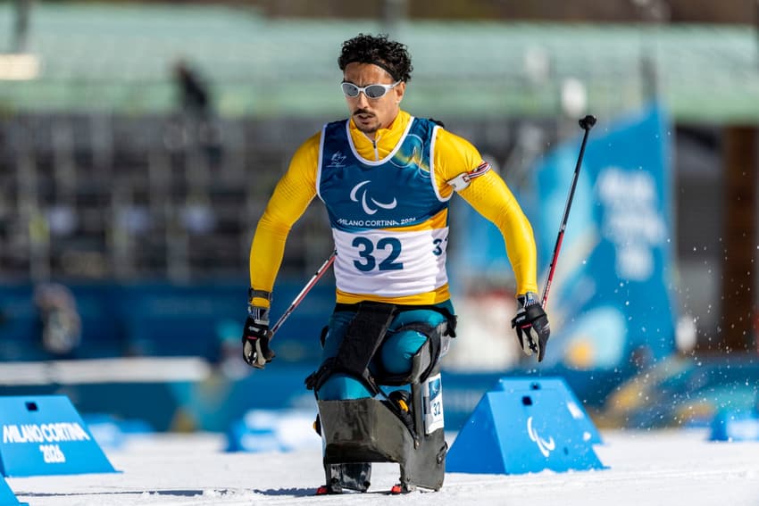07.03.26 - GUILHERME ROCHA - Paralimpíadas de Inverno Milão-Cortina 2026 - Prova de Biatlon no Tesero Cross-Country Skiing Stadium, em Tesero, Itália. Foto: Alessandra Cabral