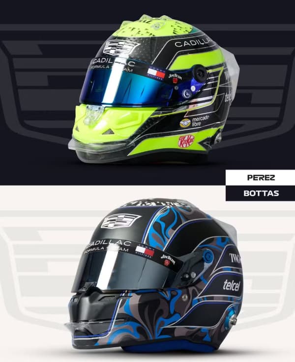 Os capacetes de Valteri Bottas e de Sergio Perez (Foto: F1)