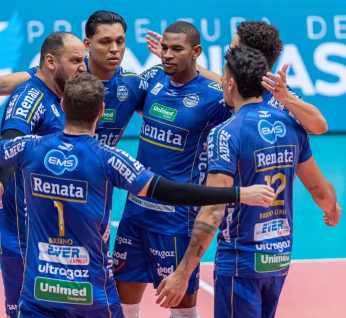 Vôlei Renata venceu o Sada Cruzeiro de virada por 3 sets a 2 na final do Sul-Americano de Vôlei (Foto: Reprodução / Instagram)