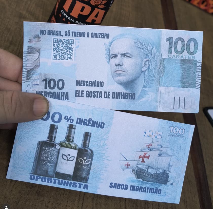 Notas da torcida do Cruzeiro (Foto: Reprodução Caravana Celeste)