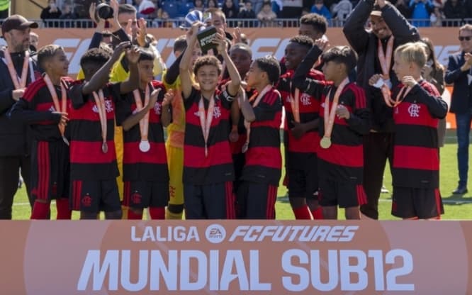 Jogadores do Flamengo no Mundial Sub-12 (Foto: Reprodução)