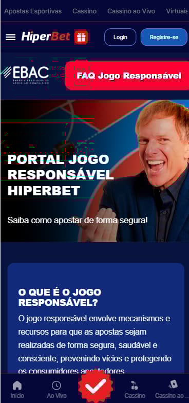 Portal de Jogo Responsável na HiperBet