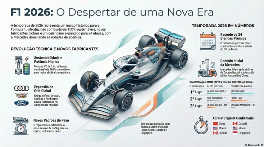Gráfico mostra curiosidades sobre a temporada da Fórmula 1 (Reprodução)