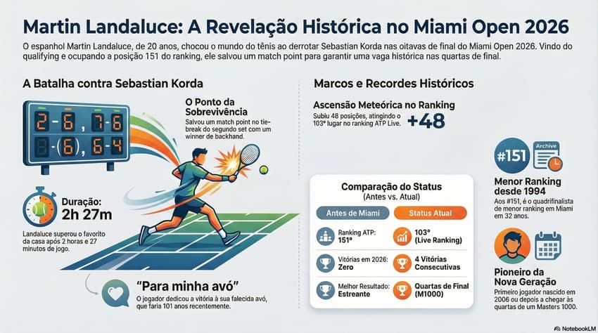 Gráfico mostra feitos do jovem espanhol Martin Landaluce (Reprodução)