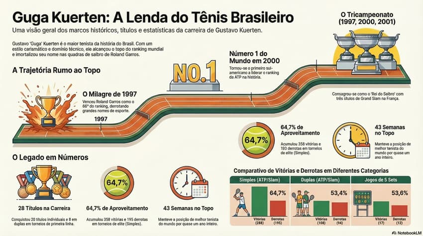 Números e feitos da carreira de Guga Kuerten (Reprodução)