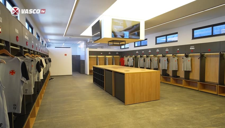 Novo vestiário do CT Moacyr Barbosa, do Vasco (Foto: Reprodução/VascoTV)