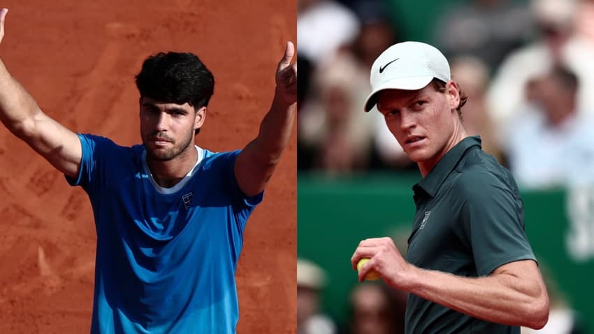 Carlos Alcaraz enfrenta Jannik Sinner na final do Masters 1000 de Monte Carlo (Foto: THIBAUD MORITZ / AFP)