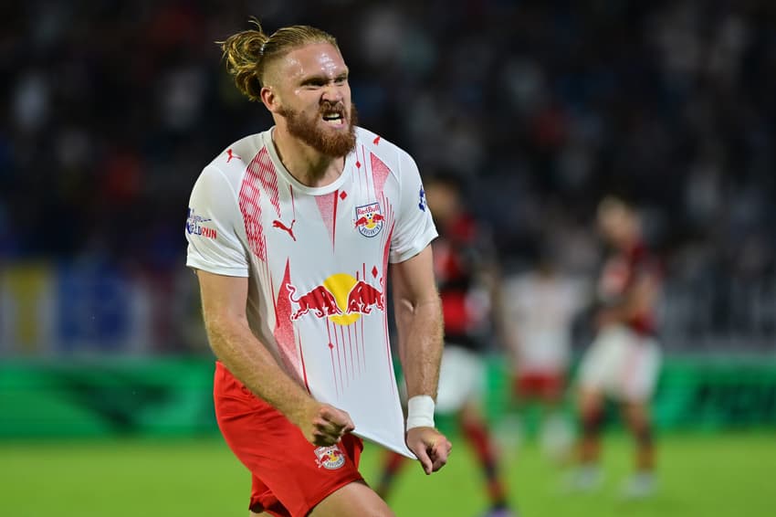 Pitta comemora o gol contra o Flamengo (Foto: Eduardo Carmim/Photo Premium/Folhapress)