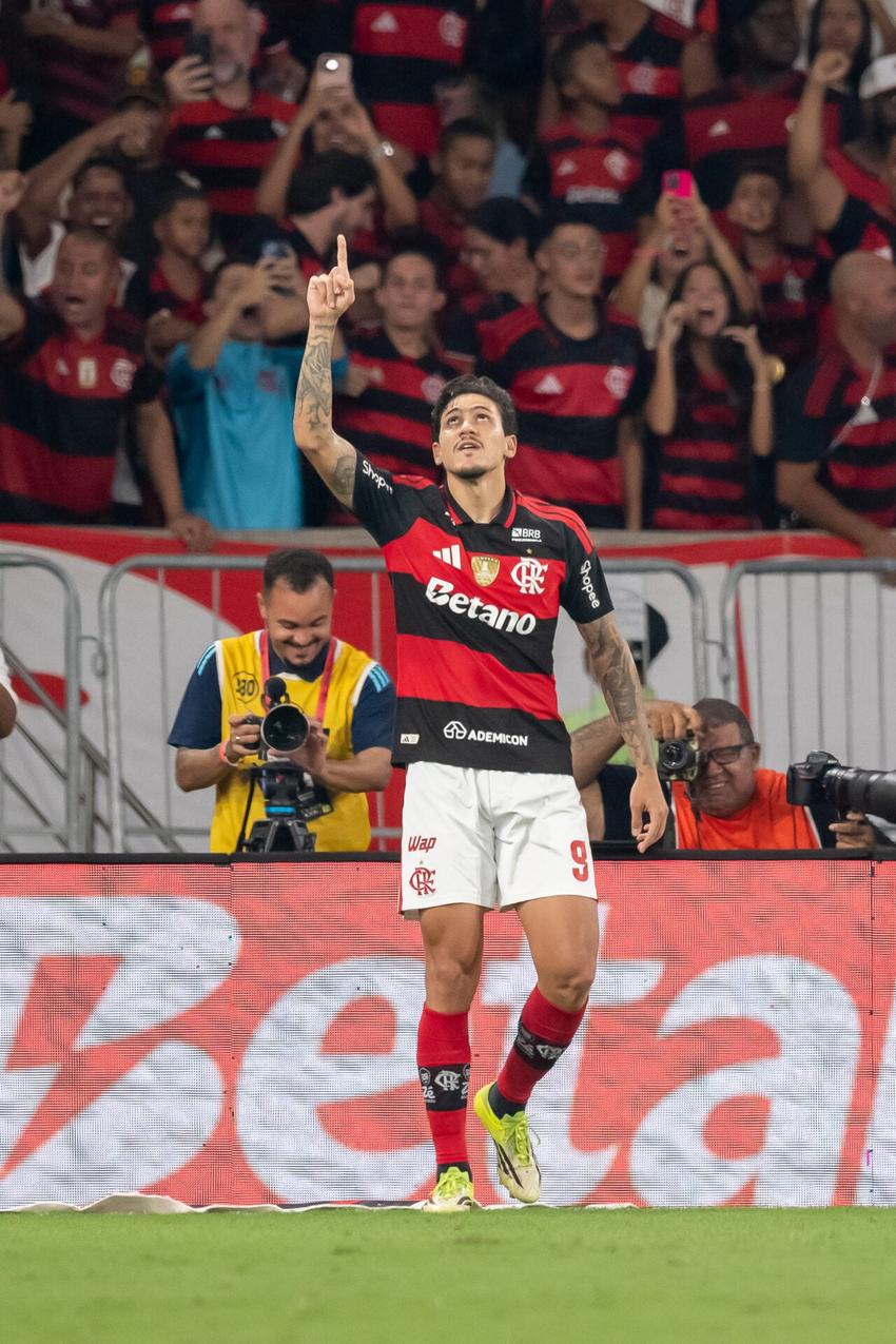 Pedro comemora gol do empate no duelo entre o Flamengo e o Santos, no Maracanã. (Foto: RICARDO AMARAL/Agencia Enquadrar/Folhapress)