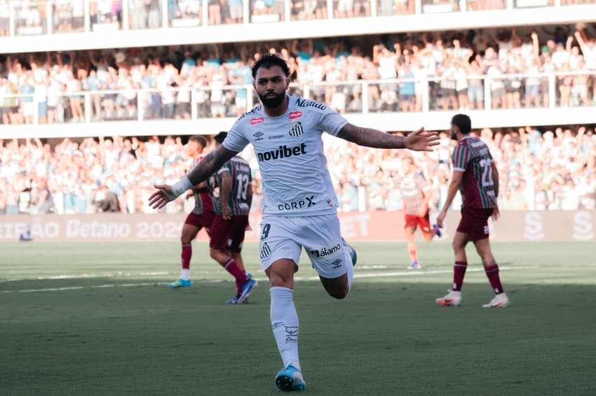 Gabigol marcou em Santos x Fluminense (Foto: Gabriel Possa/Pximages/Folhapress)
