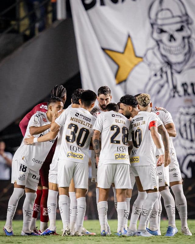 Elenco do Santos na Vila Belmiro. (Foto: Raul Baretta/ Santos FC)