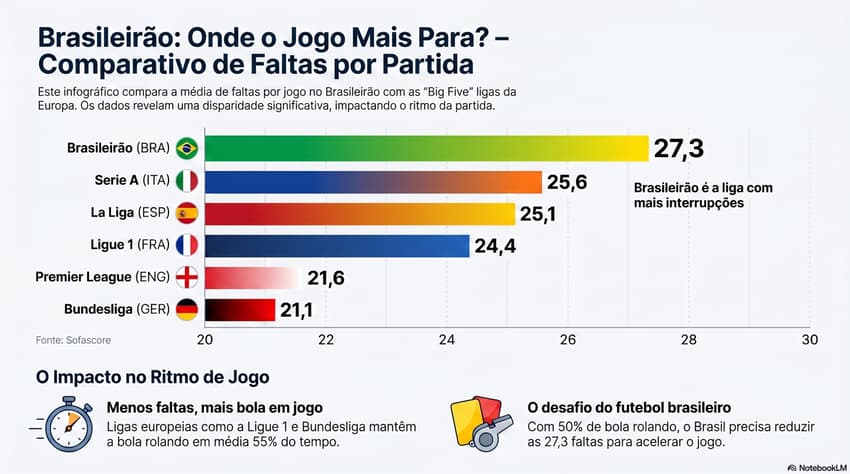 Faltas por jogo Brasileirão