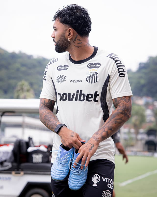 Gabigol em treino do Santos (Foto: Raul Baretta/ Santos FC)