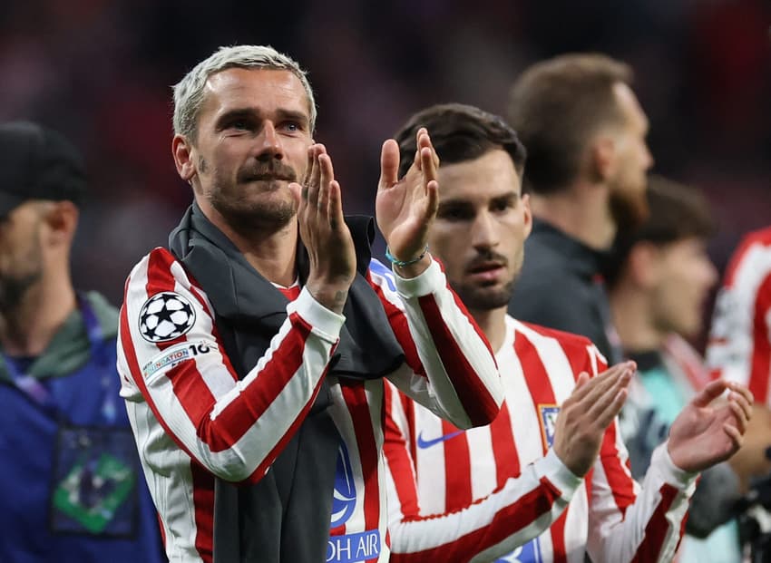Antoine Griezmann durante Atlético de Madrid x Barcelona pelas quartas de final da Champions League 25/26 (Foto: Oscar Del Pozo/AFP)