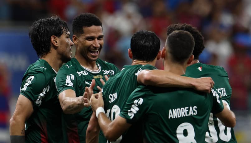 Jogadores do Palmeiras durante comemoração