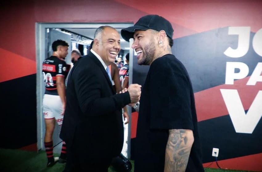 Marcos Braz e Neymar, em publicação do ex-dirigente (Foto: Reprodução/X)