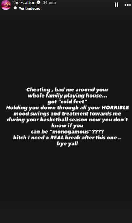 Megan Thee Stalion expõe traíção de Klay Thompson (Foto: Divulgação)