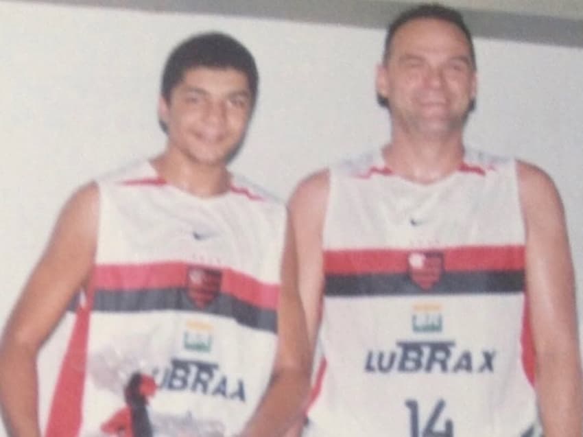 Olivinha e Oscar Schmidt pelo Flamengo (Foto: Acervo pessoal)