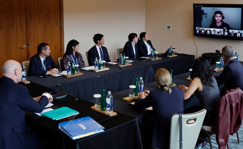 VANCOUVER, CANADA - APRIL 28: The FIFA Meeting with Afghan Women's Football on April 28, 2026 in Vancouver, Canada. (Photo by Eva Marie Uzcategui - FIFA/FIFA via Getty Images)