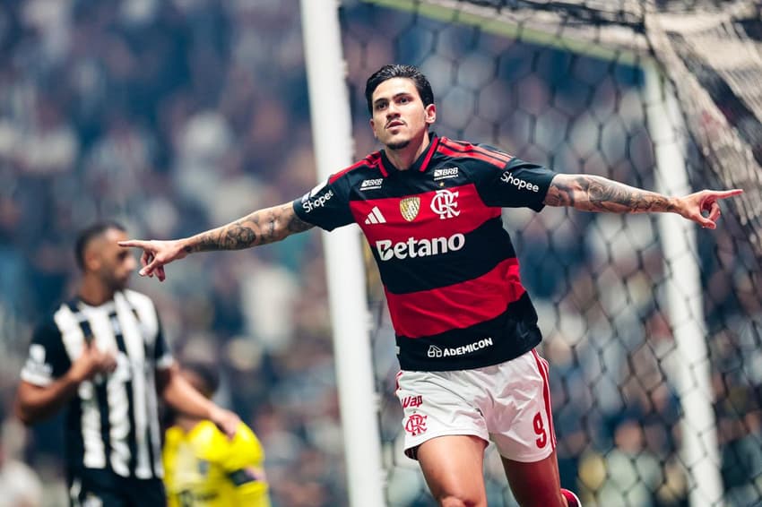 Pedro marca em Atlético-MG x Flamengo (Foto: Gilvan de Souza/Flamengo)