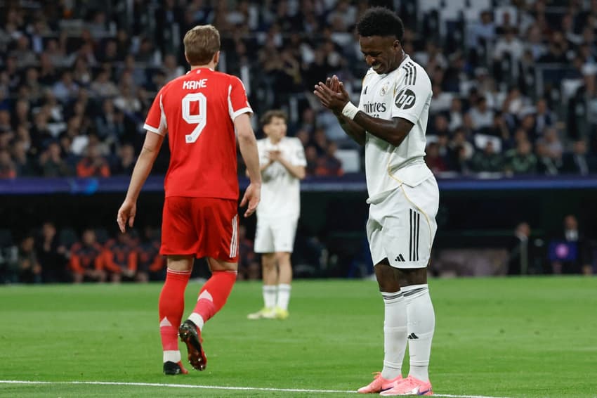 Vini Jr em Real Madrid x Bayern de Munique pela Champions League (Foto: Oscar DEL POZO / AFP)